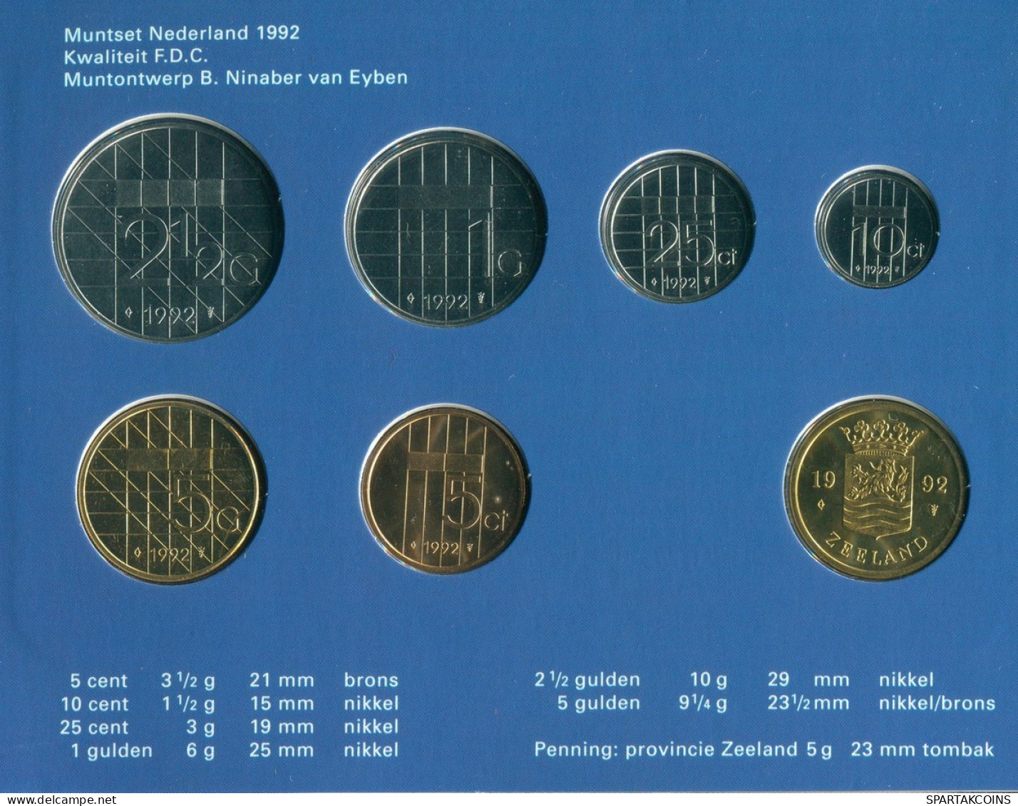 NEERLANDÉS NETHERLANDS 1992 MINT SET 6 Moneda + MEDAL #SET1112.7.E - Nieuwe Sets & Testkits