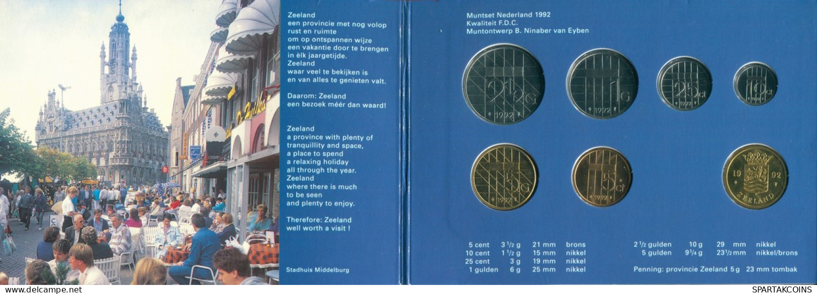 NEERLANDÉS NETHERLANDS 1992 MINT SET 6 Moneda + MEDAL #SET1112.7.E - Mint Sets & Proof Sets