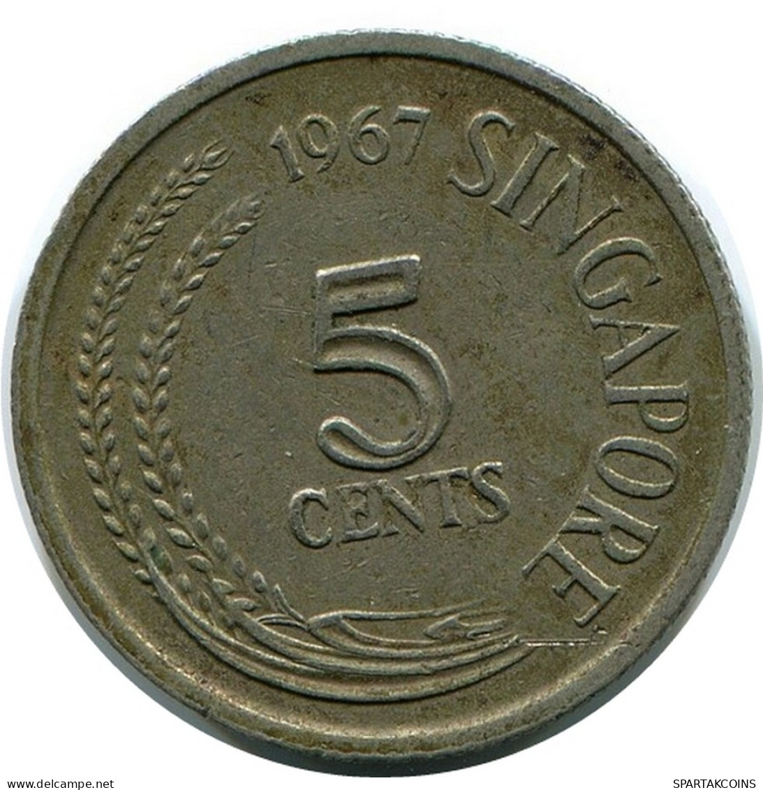 5 CENTS 1967 SINGAPUR SINGAPORE Moneda #AR170.E - Singapour