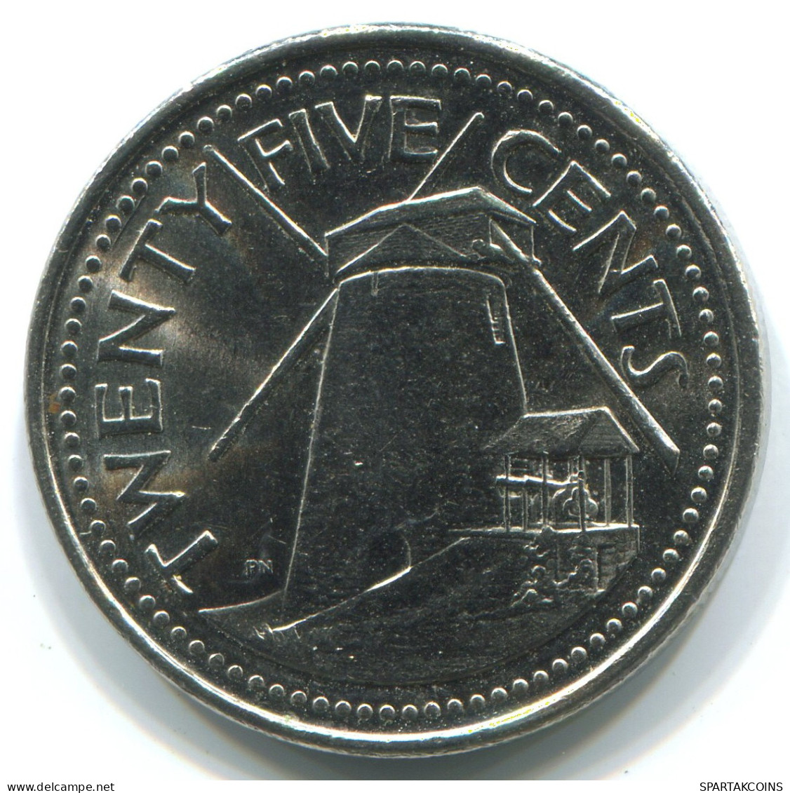 25 CENTS 2008 BARBADOS Moneda #WW1160.E - Barbades