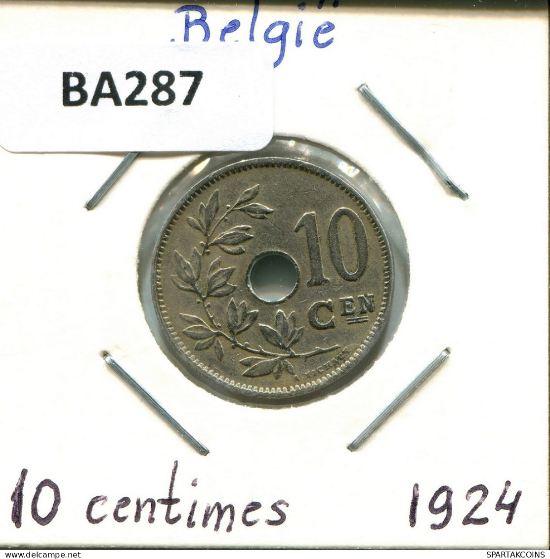 10 CENTIMES 1924 FRENCH Text BÉLGICA BELGIUM Moneda #BA287.E - 10 Centimes