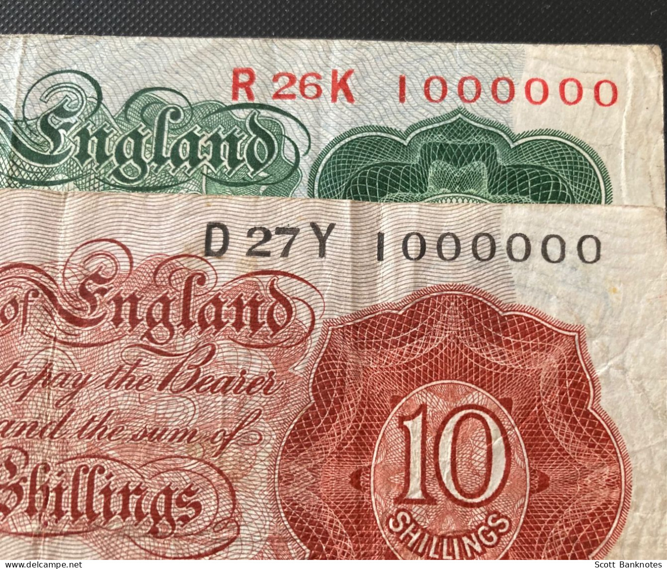 2 X Bank Of England, I Million Serial Numbers - 1 Pound