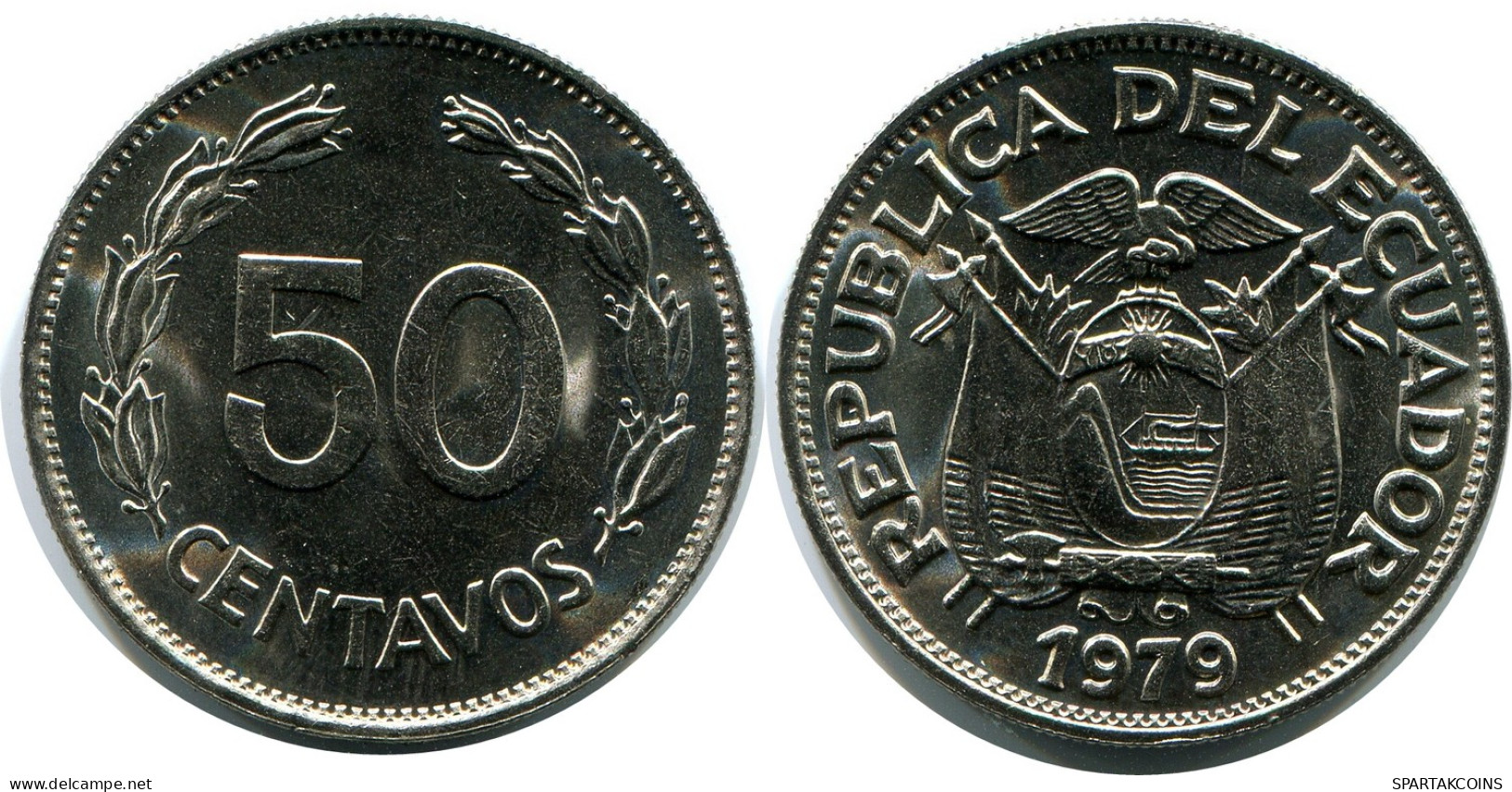 50 CENTAVOS 1979 ECUADOR Moneda #AZ167.E - Equateur