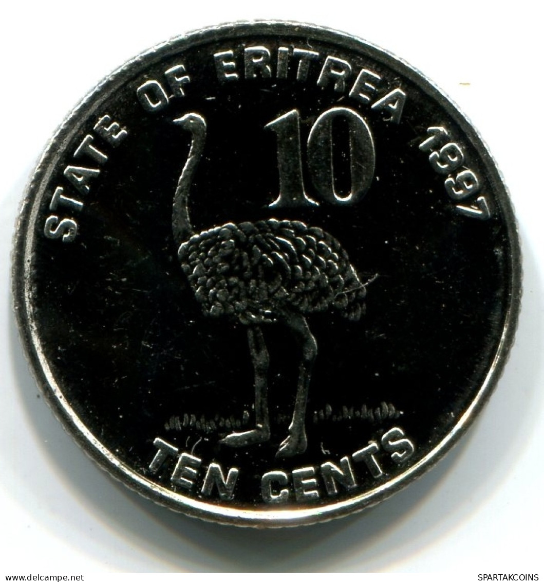 10 CENTS 1997 ERITREA UNC Bird Ostrich Moneda #W11365.E - Eritrea