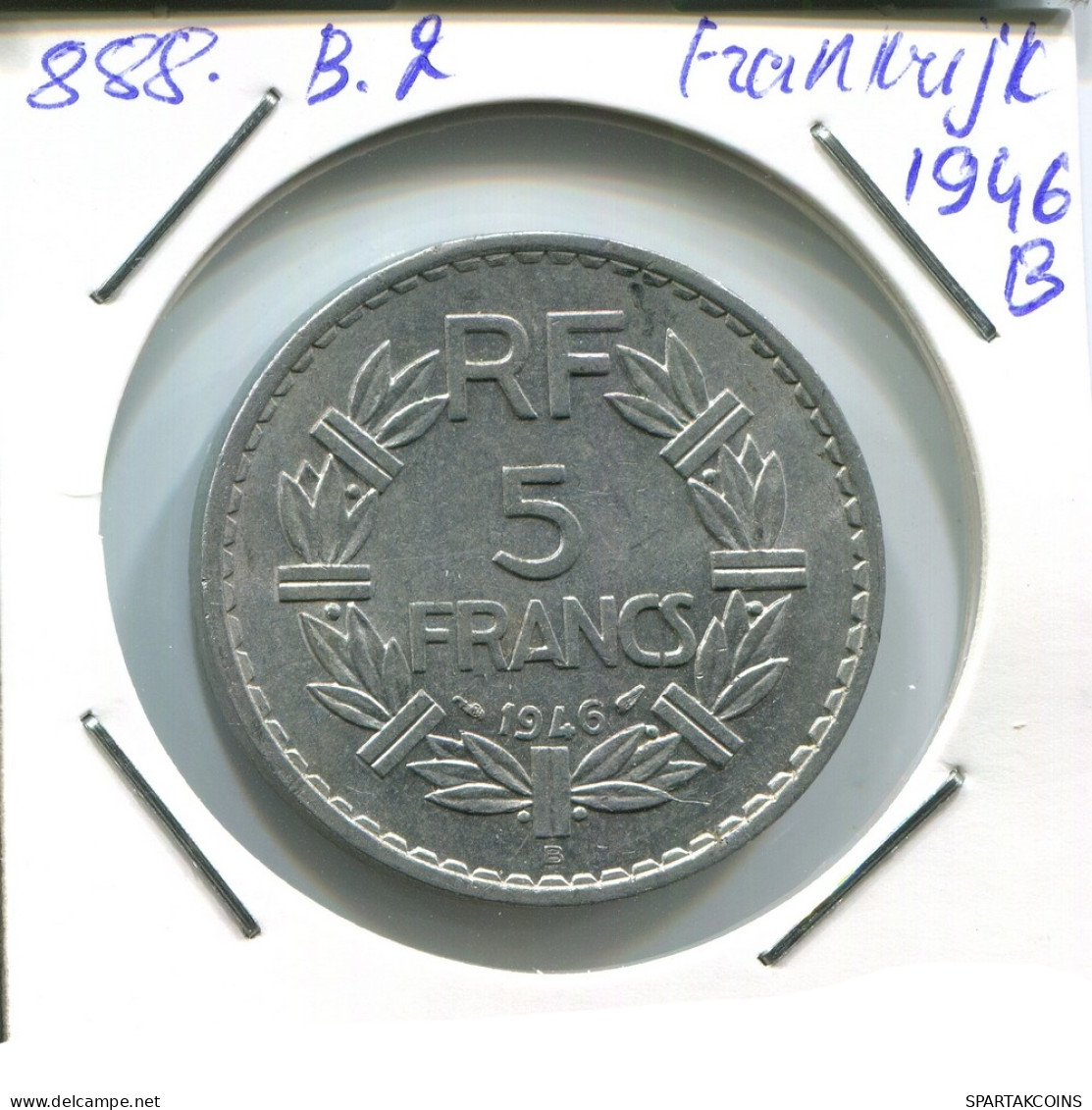 5 FRANCS 1946 B FRANCIA FRANCE Moneda #AN386.E - 5 Francs