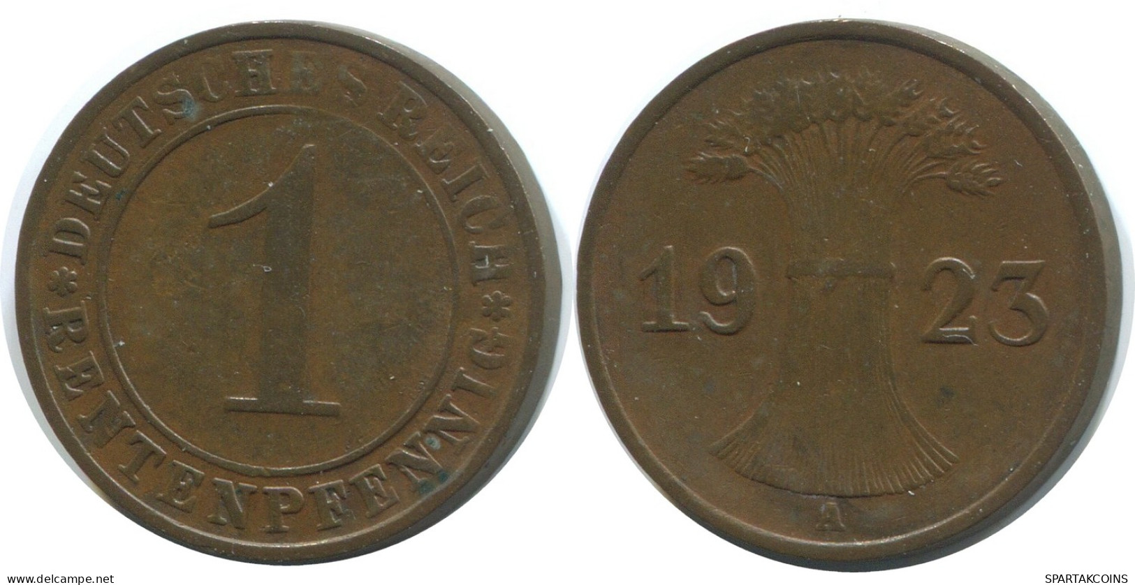 1 RENTENPFENNIG 1923 A ALEMANIA Moneda GERMANY #AE193.E - 1 Rentenpfennig & 1 Reichspfennig