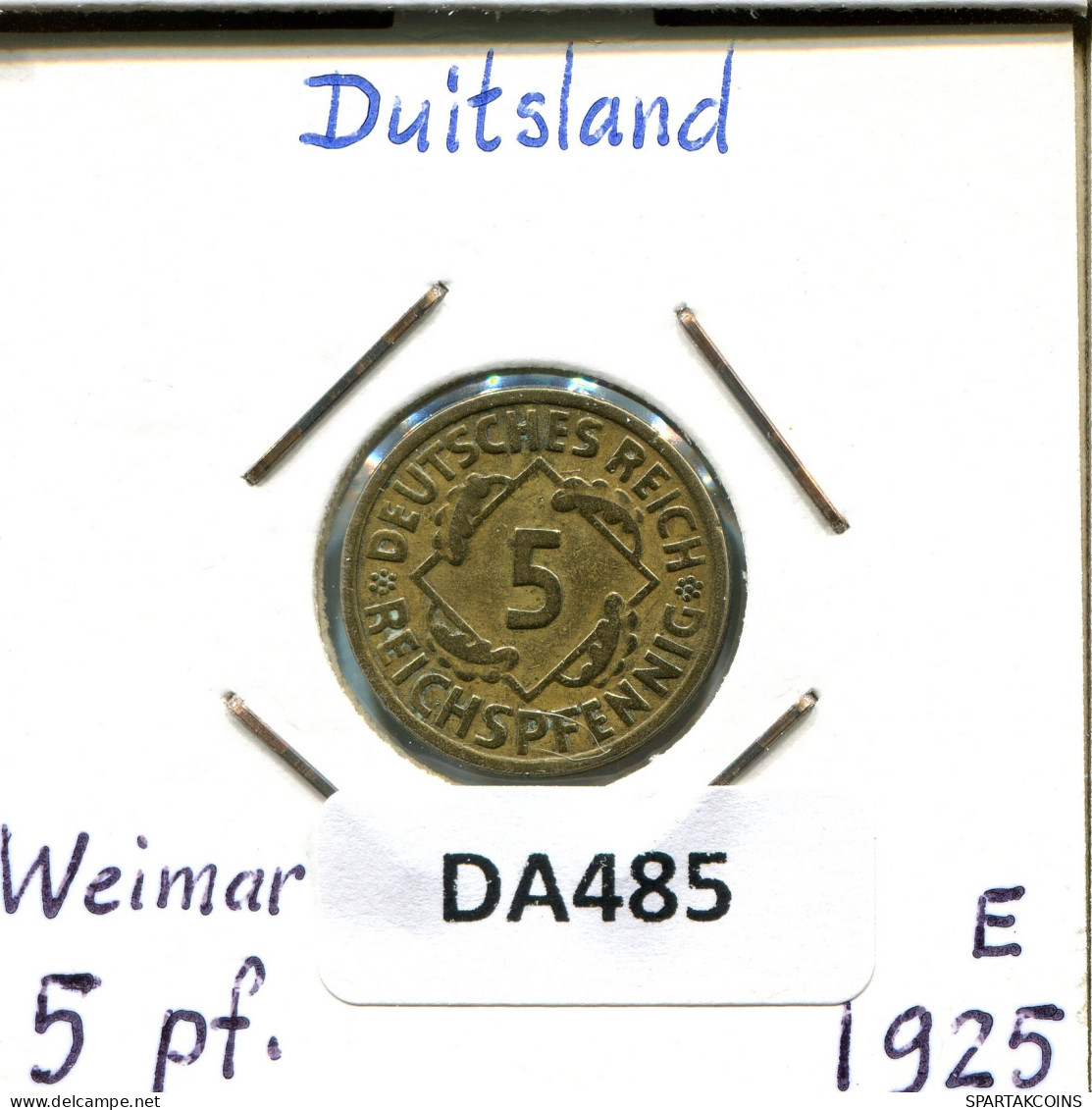5 REICHSPFENNIG 1925 E ALEMANIA Moneda GERMANY #DA485.2.E - 5 Rentenpfennig & 5 Reichspfennig