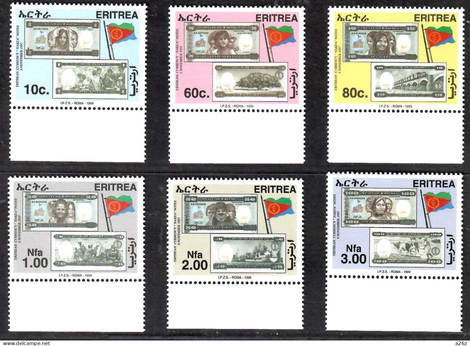 Eritrea 1999 Bank Notes 6V MNH - Erythrée