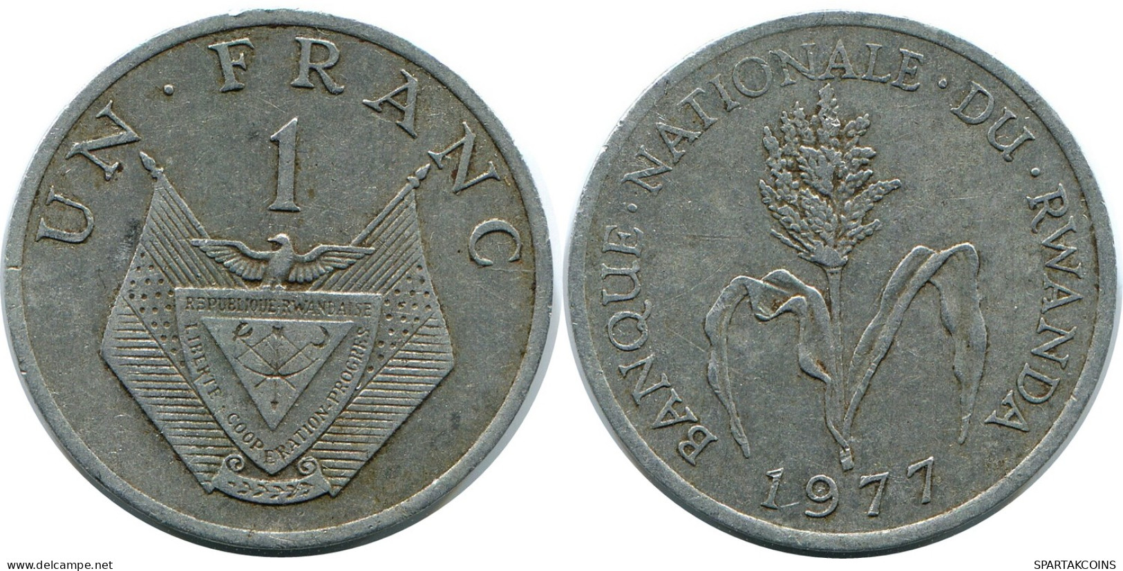 1 FRANC 1977 RWANDA (RUANDA) Pièce #AP924.F - Rwanda