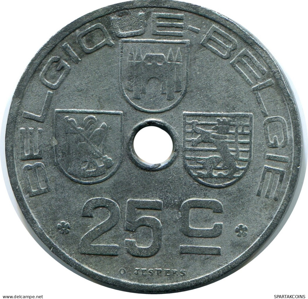 25 CENTIMES 1946 DUTCH Text BELGIQUE BELGIUM Pièce #BA419.F - 10 Cents & 25 Cents