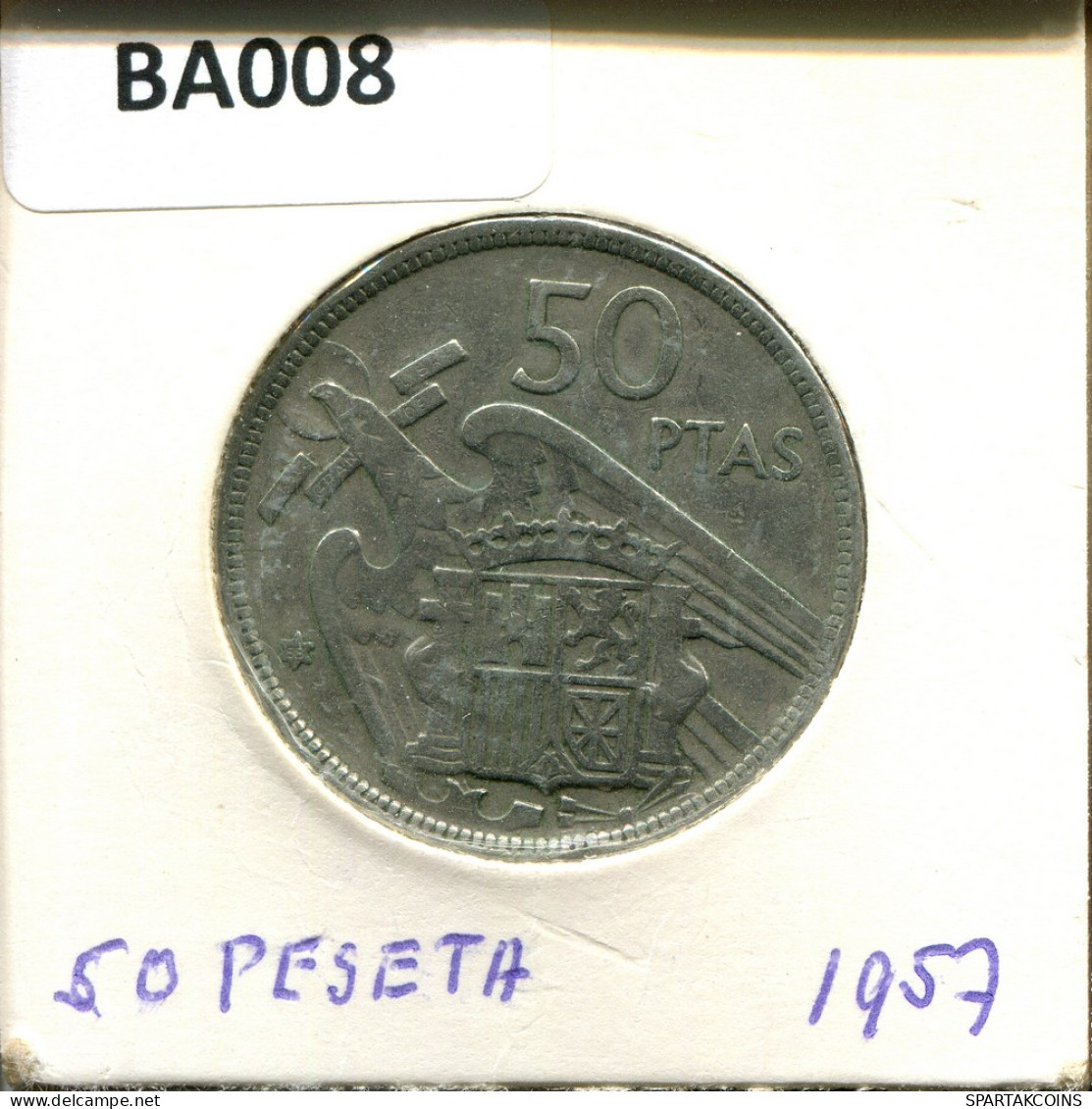 50 PESETAS 1957 ESPAGNE SPAIN Pièce #BA008.F - 50 Peseta