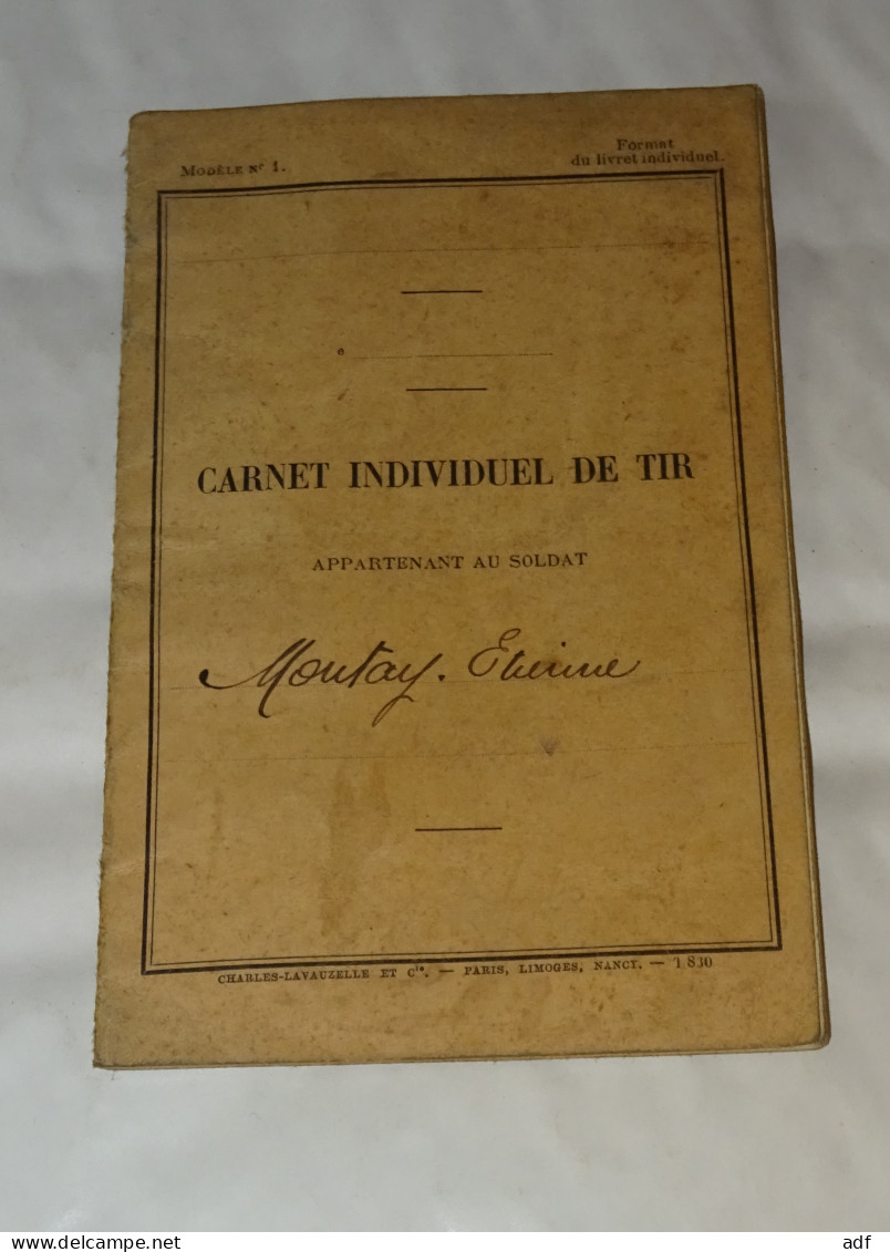 ANCIEN CARNET INDIVIDUEL DE TIR, SOLDAT, MILITAIRE, MILITARIA - Autres & Non Classés