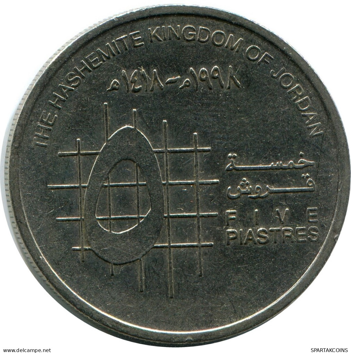 5 PIASTRES 1998 JORDAN Coin #AP401.U - Jordania