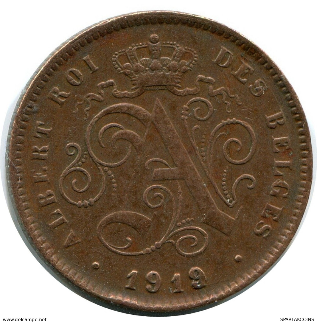 2 CENTIMES 1919 FRENCH Text BELGIUM Coin #BA432.U - 2 Cent