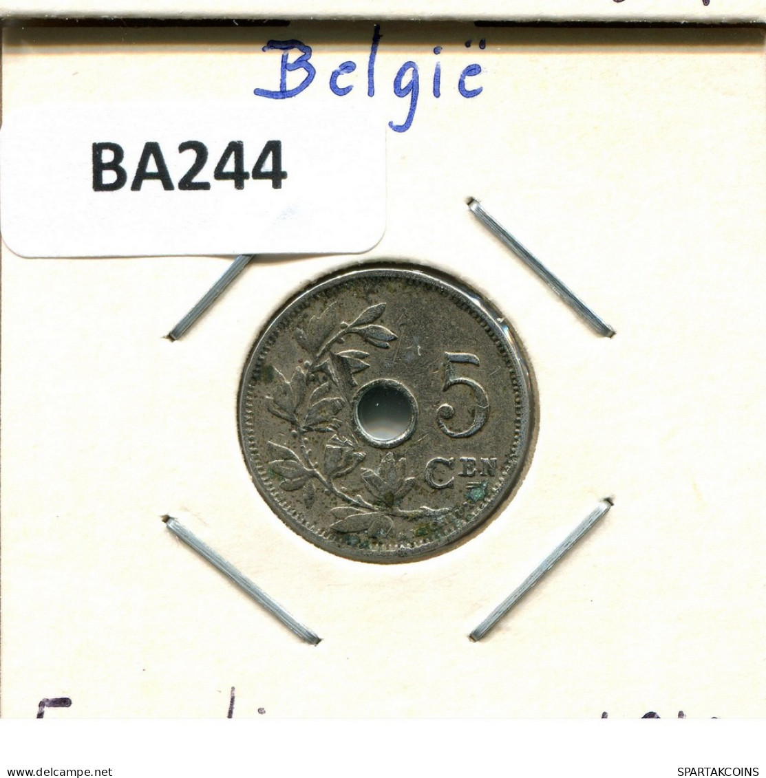 5 CENTIMES 1910 DUTCH Text BELGIUM Coin #BA244.U - 5 Cents