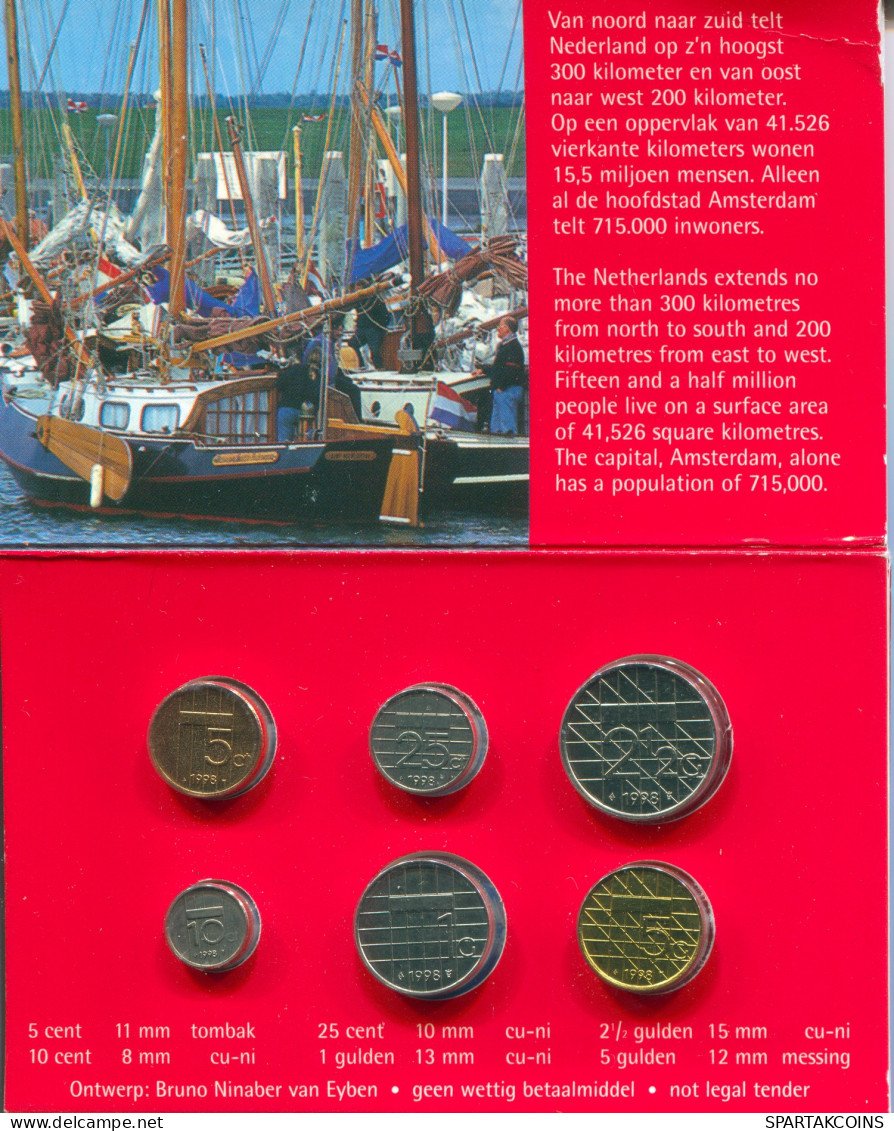 NETHERLANDS 1998 MINI COIN SET 6 Coin RARE #SET1049.7.U - Mint Sets & Proof Sets