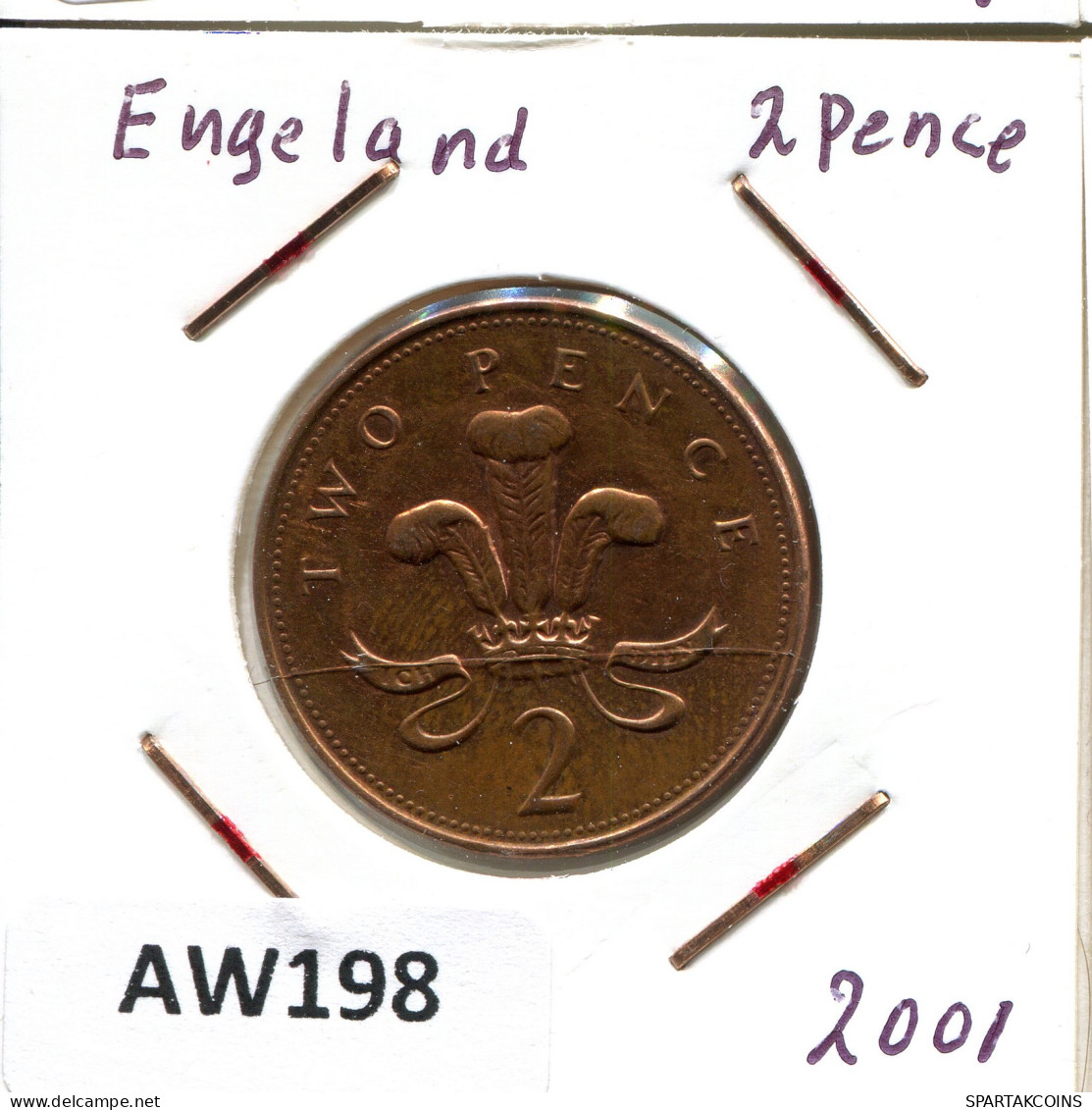 2 PENCE 2001 UK GREAT BRITAIN Coin #AW198.U - 2 Pence & 2 New Pence
