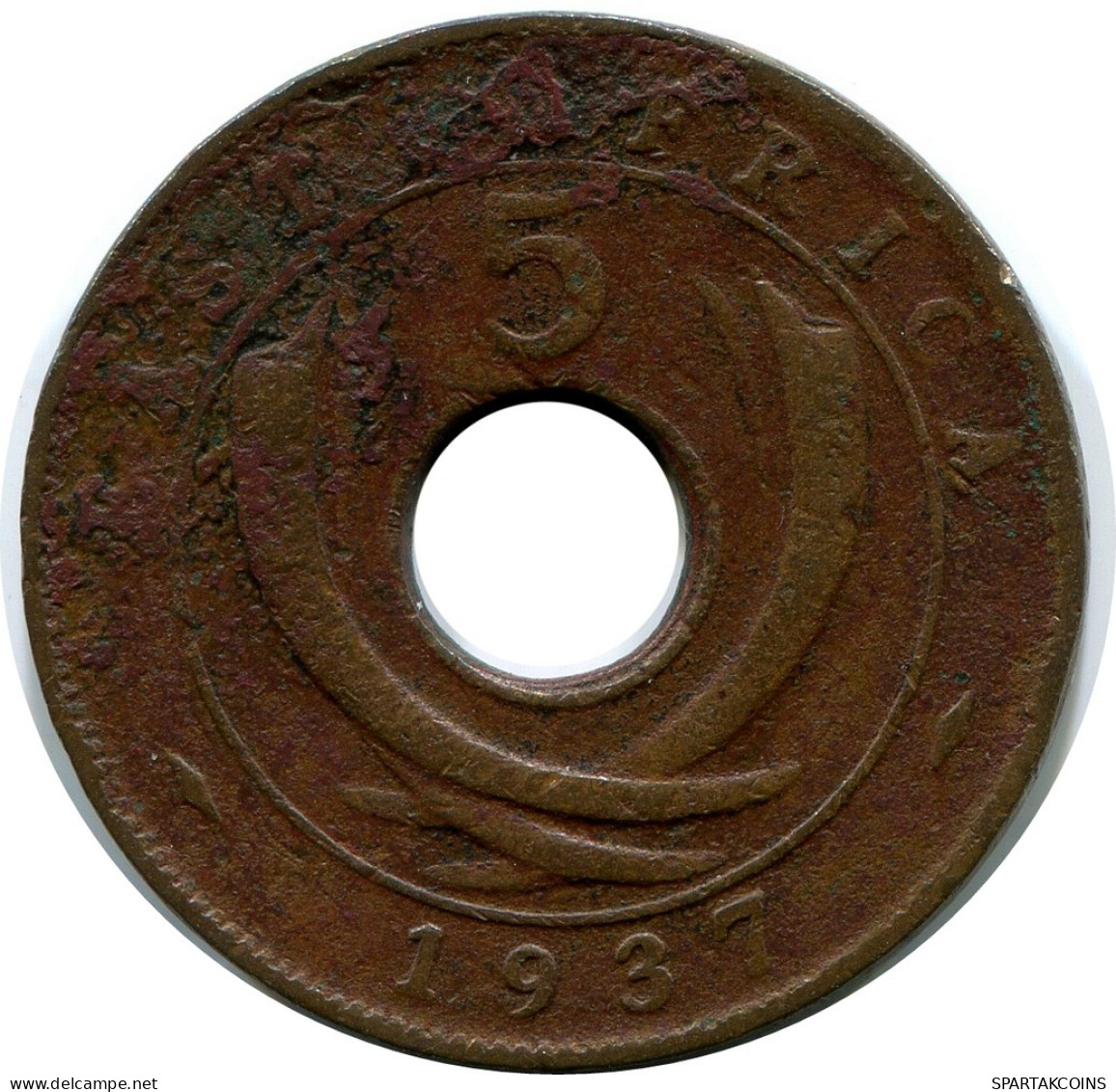 5 CENTS 1937 EAST AFRICA Coin #AP873.U - Britse Kolonie