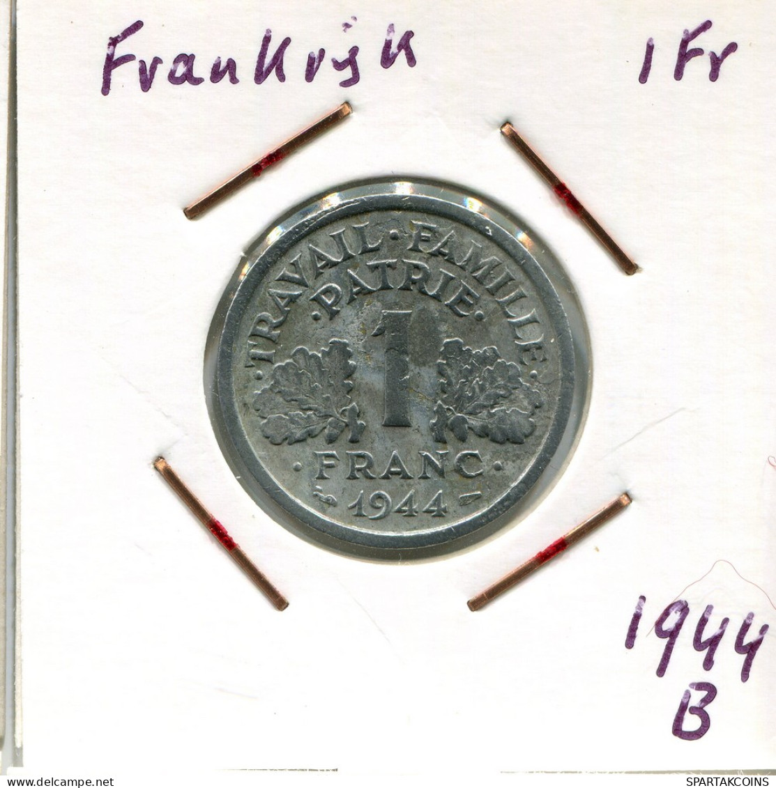 1 FRANC 1944 FRANCE Coin French Coin #AM539 - 1 Franc