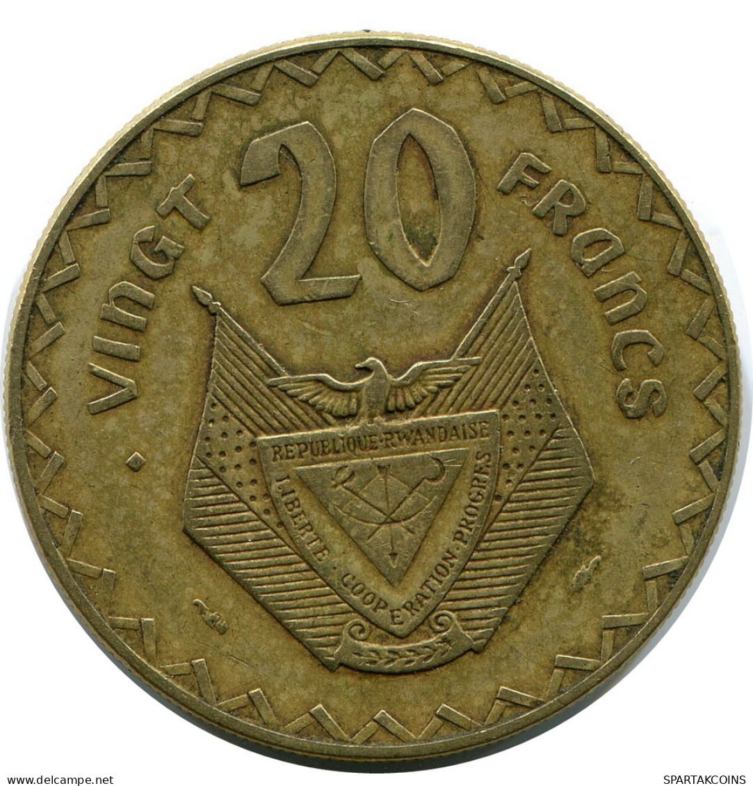 20 FRANCS 1977 RWANDA (RUANDA) Coin #AP926.U - Rwanda