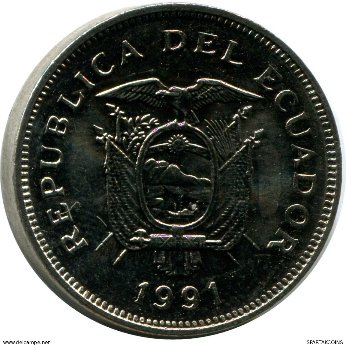 20 SUCRE 1991 ECUADOR UNC Coin #M10183.U - Ecuador
