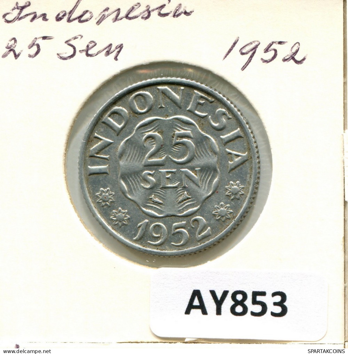 25 SEN 1952 INDONESISCH INDONESIA Münze #AY853.D - Indonésie