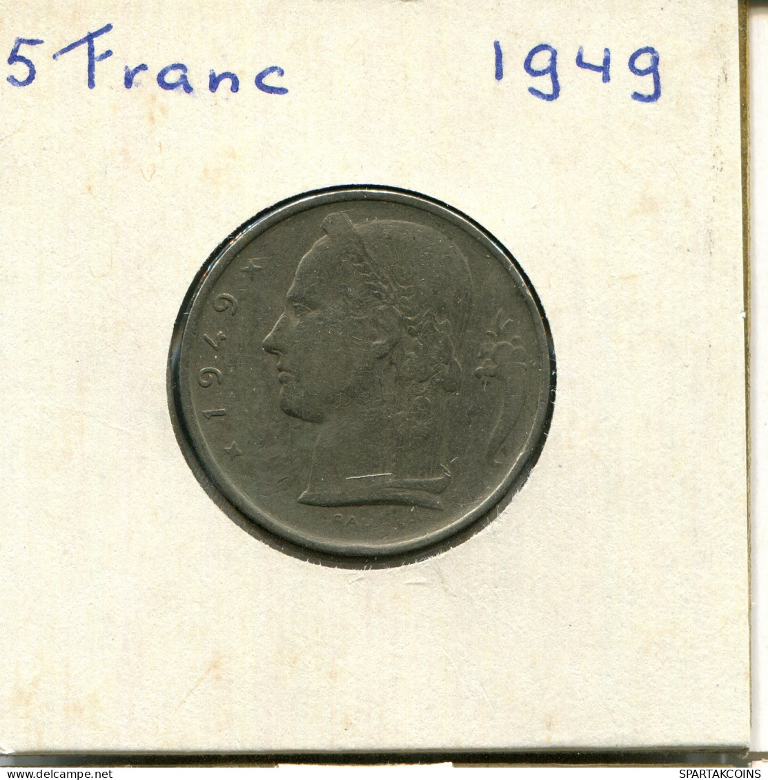 5 FRANCS 1949 DUTCH Text BELGIEN BELGIUM Münze #AW877.D - 5 Franc
