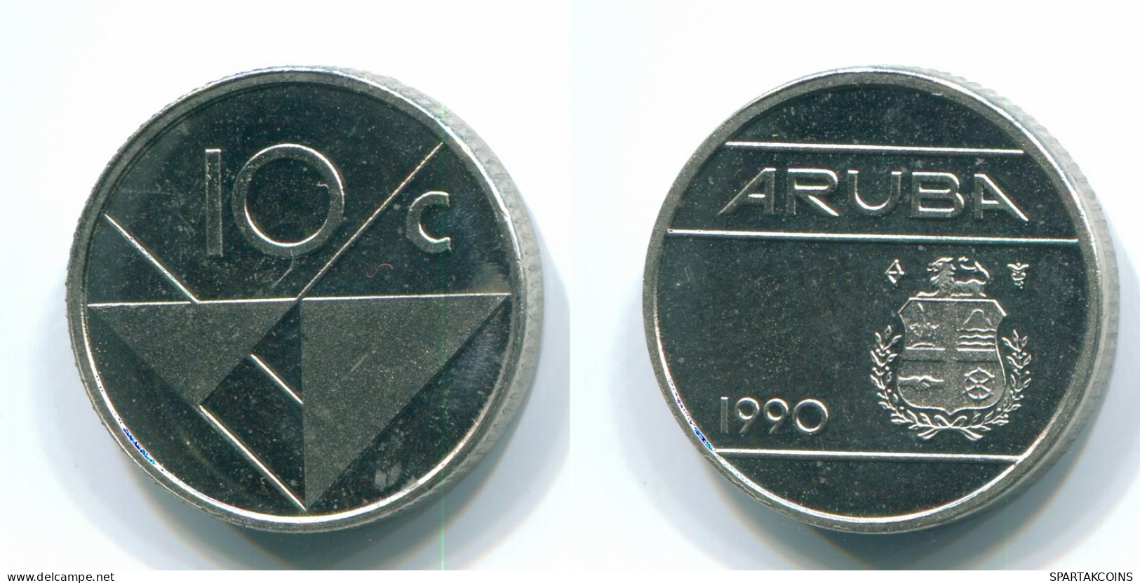 10 CENTS 1990 ARUBA (NIEDERLANDE NETHERLANDS) Nickel Koloniale Münze #S13627.D - Aruba