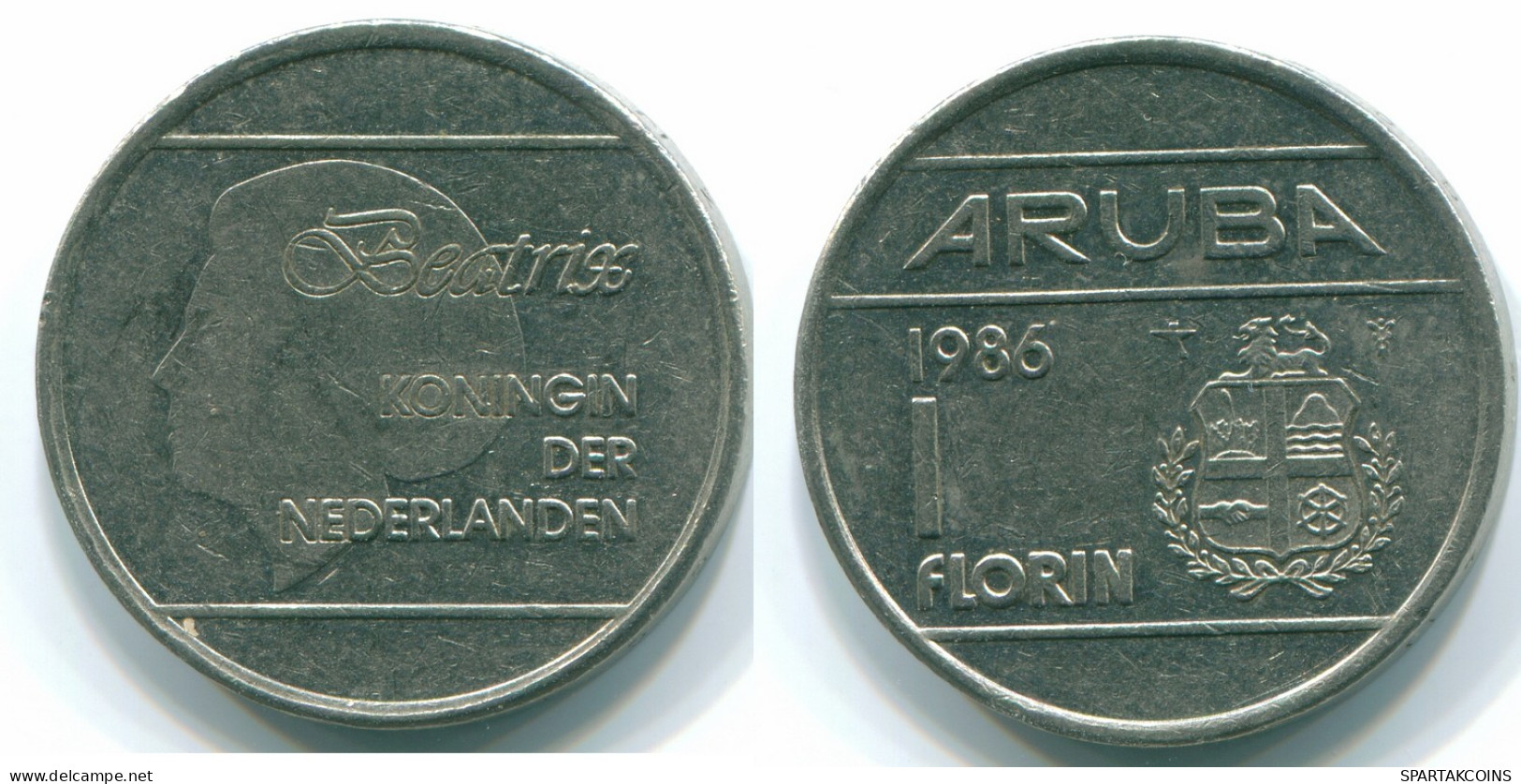 1 FLORIN 1986 ARUBA (NIEDERLANDE NETHERLANDS) Nickel Koloniale Münze #S13648.D - Aruba