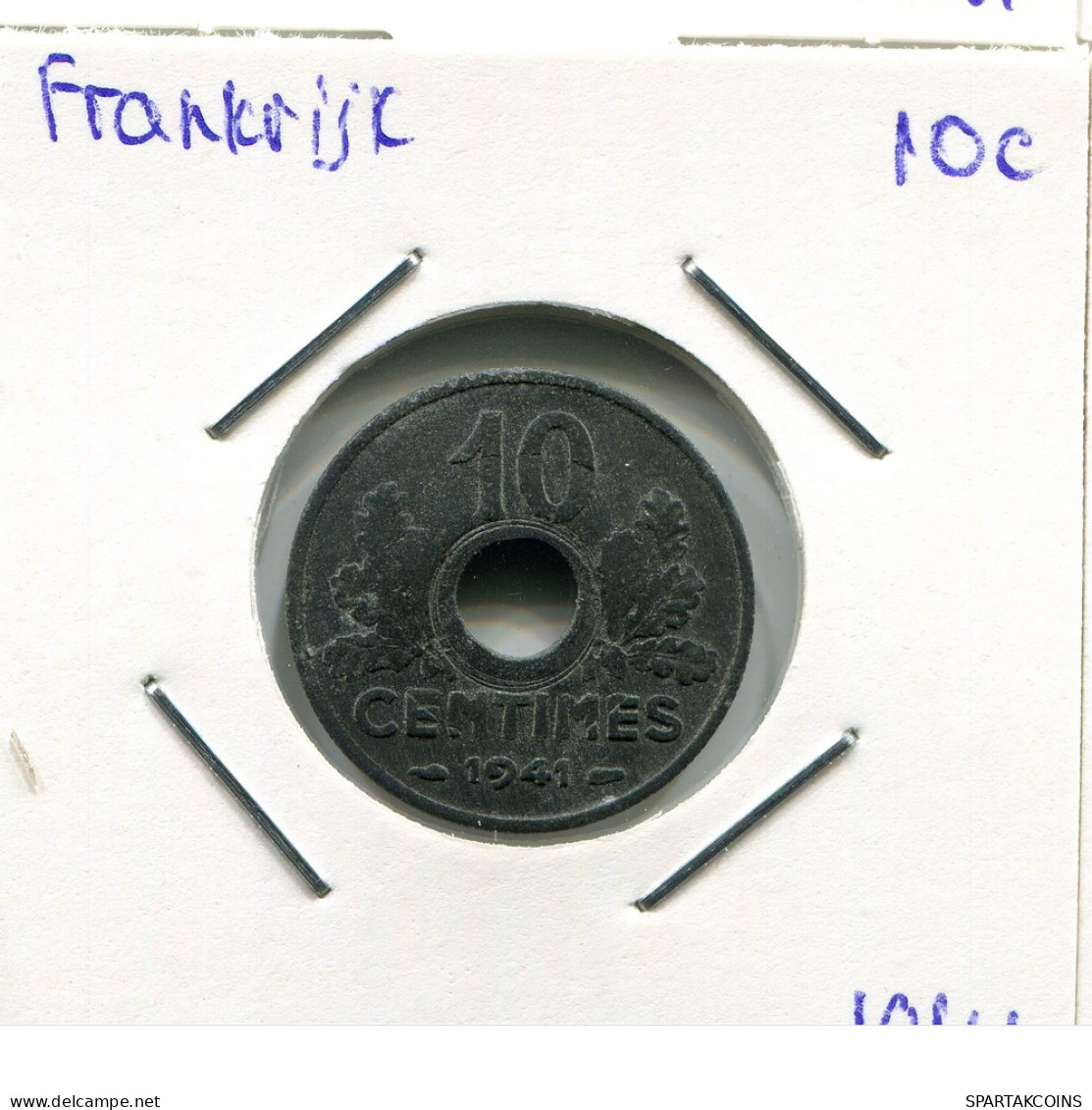 10 CENTIMES 1941 FRANKREICH FRANCE Französisch Münze #AM802.D - 10 Centimes