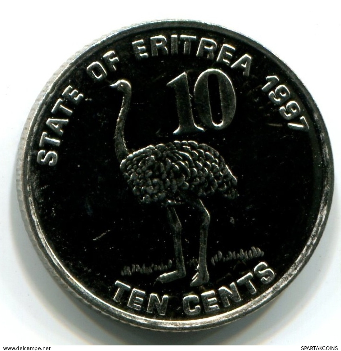10 CENTS 1997 ERITREA UNC Bird Ostrich Münze #W10889.D - Erythrée