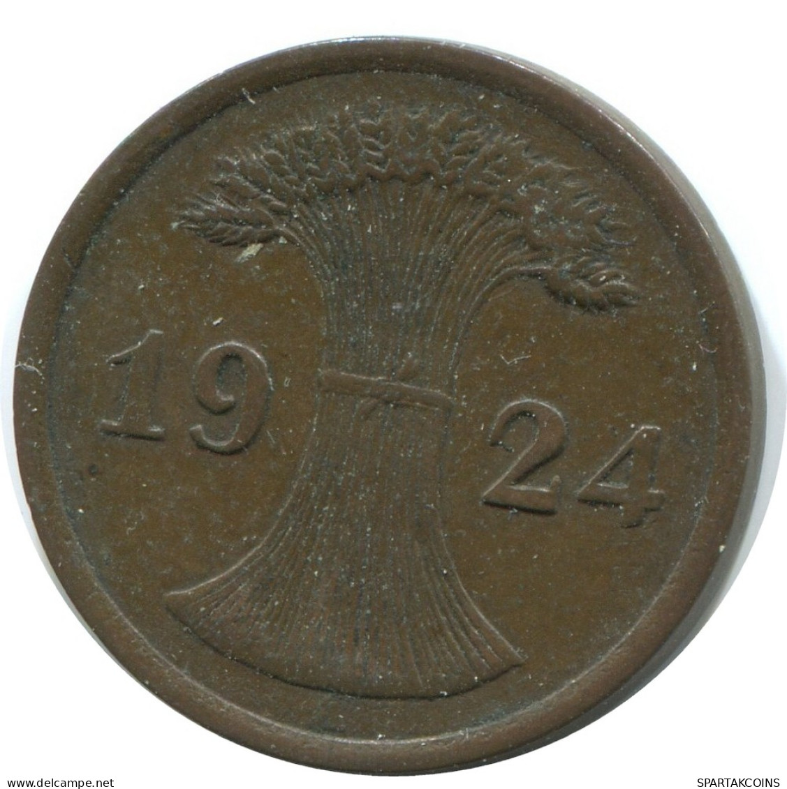 2 RENTENPFENNIG 1924 A DEUTSCHLAND Münze GERMANY #AE275.D - 2 Renten- & 2 Reichspfennig