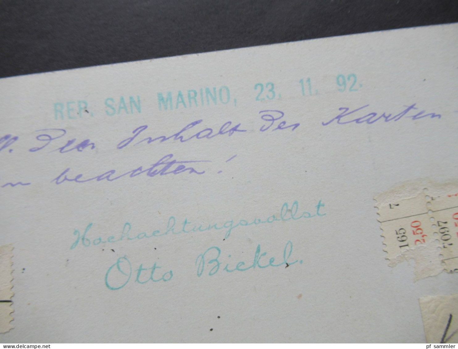 San Marino 1882 / 92 Ganzsache P1 Auslands PK Nach Feuerbach Stp. K1 Feuerbach Und K1 Stuttgart - Entiers Postaux