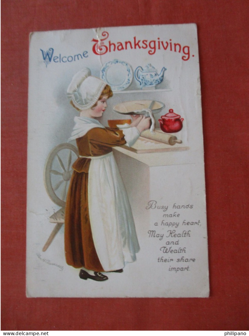 Embossed  Thanksgiving  Signed Clapsaddle   Tear Top Border     Ref 6041 - Thanksgiving