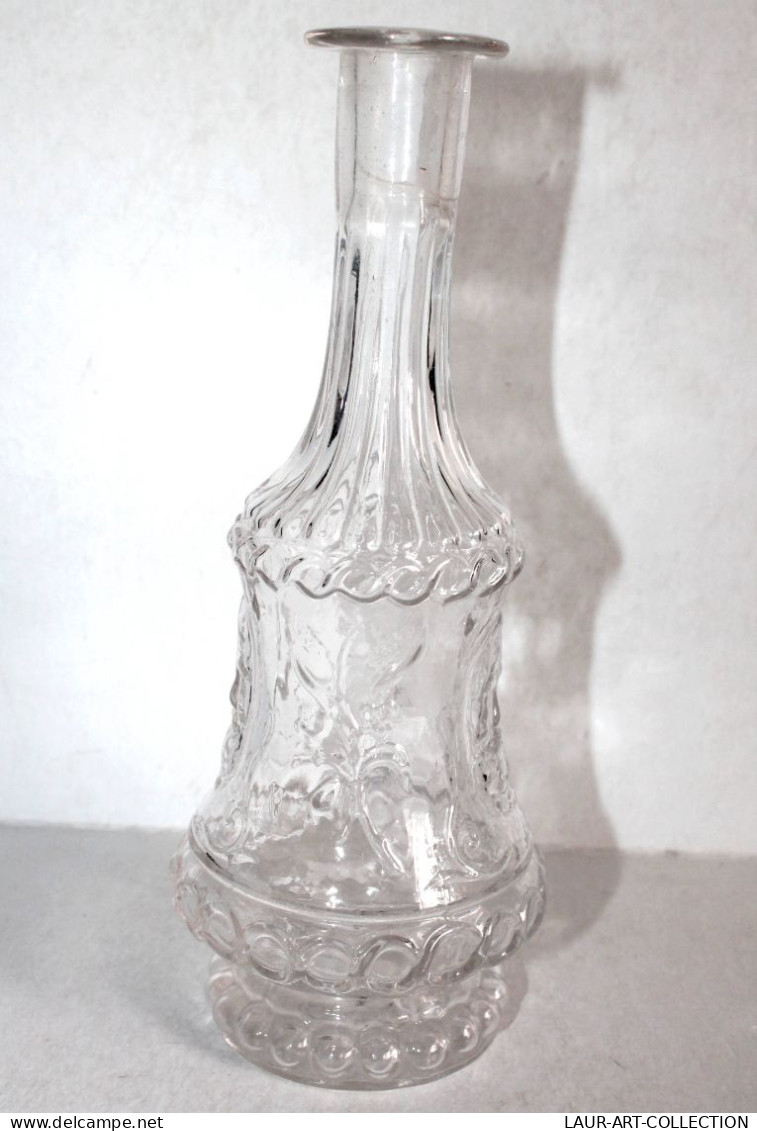 RARE ANCIENNE CARAFE BOUTEILLE EN VERRE MOULÉ 2 PORTRAIT De ROI En RELIEF H:21cm / ART DE LA TABLE (2501.6) - Karaffen