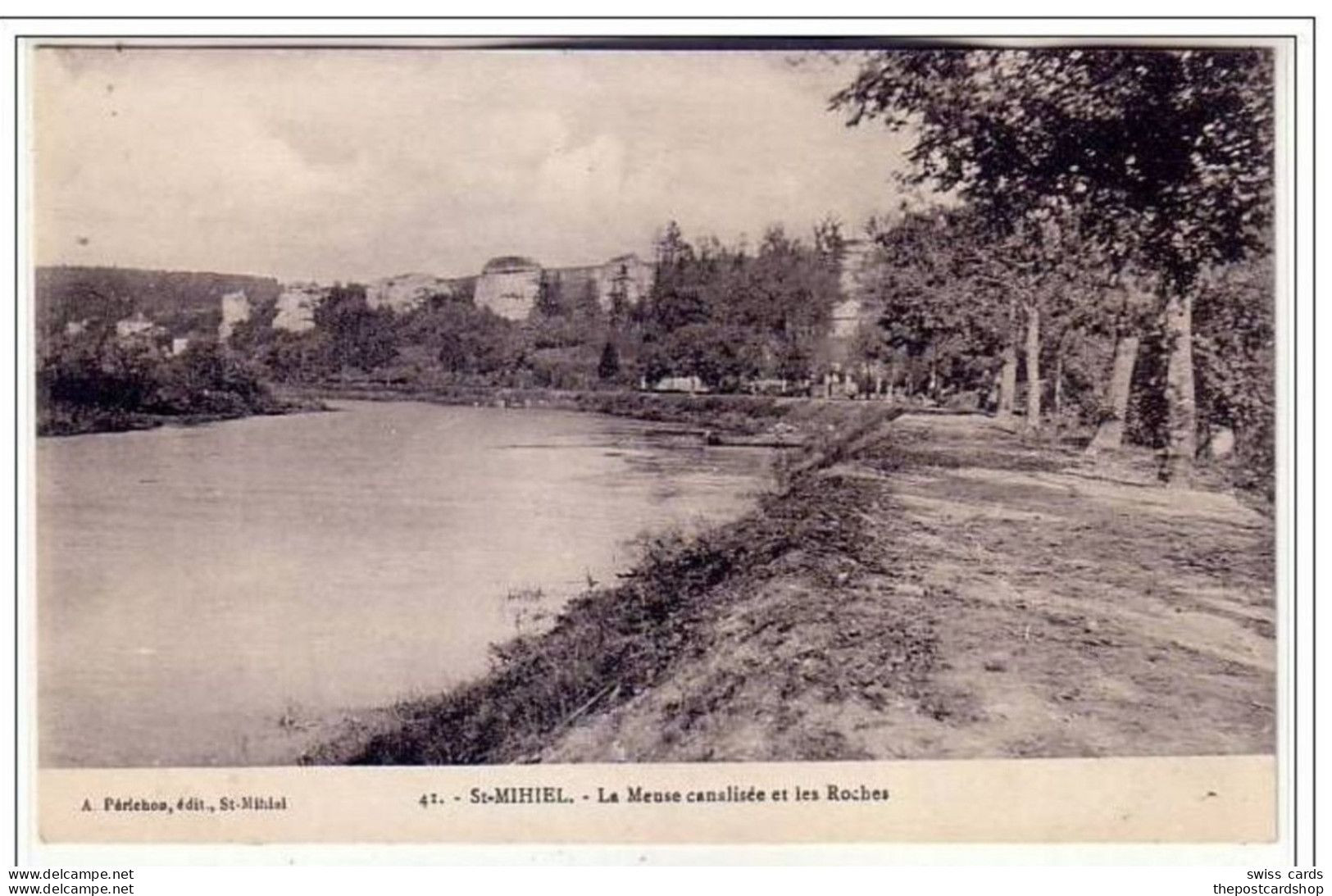 CPA ST MIHIEL - LA MEUSE CANALISEE ET LES ROCHES - Saint Mihiel