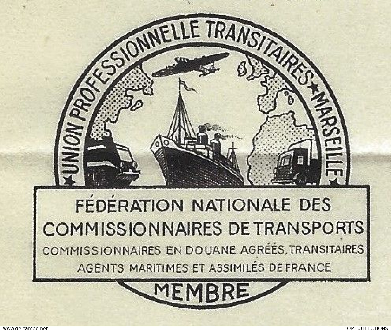1950 NAVIGATION ENTETE CIE ALGERIENNE TRANSIT  AFFRETEMENT Serres Pilaire Alger Oran Casablanca Bone Tunis Philippeville - 1950 - ...