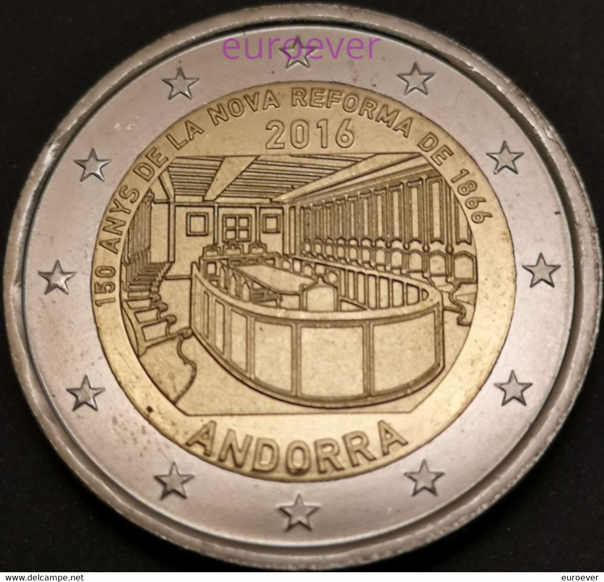 2 Euro Gedenkmünze 2016 Nr. 32 - Andorra Neue Reform Von 1866 UNC Aus BU Coincard - Andorra