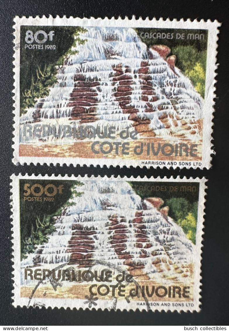 Côte D'Ivoire Ivory Coast 1982 Mi. 763 - 764 Cascades De Man Waterfall Wasserfall Oblitéré Used RARE ! - Ivory Coast (1960-...)