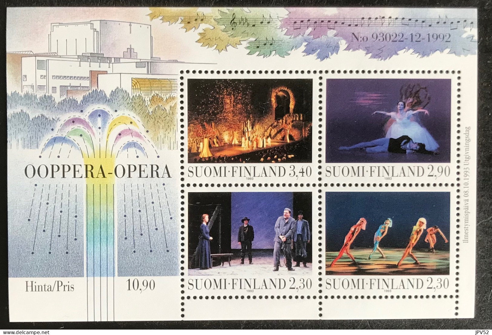 Suomi - Finland - VEL1/19 - 1993 - MNH - Michel 10 - Opening Van Het Operahuis - Blocchi E Foglietti
