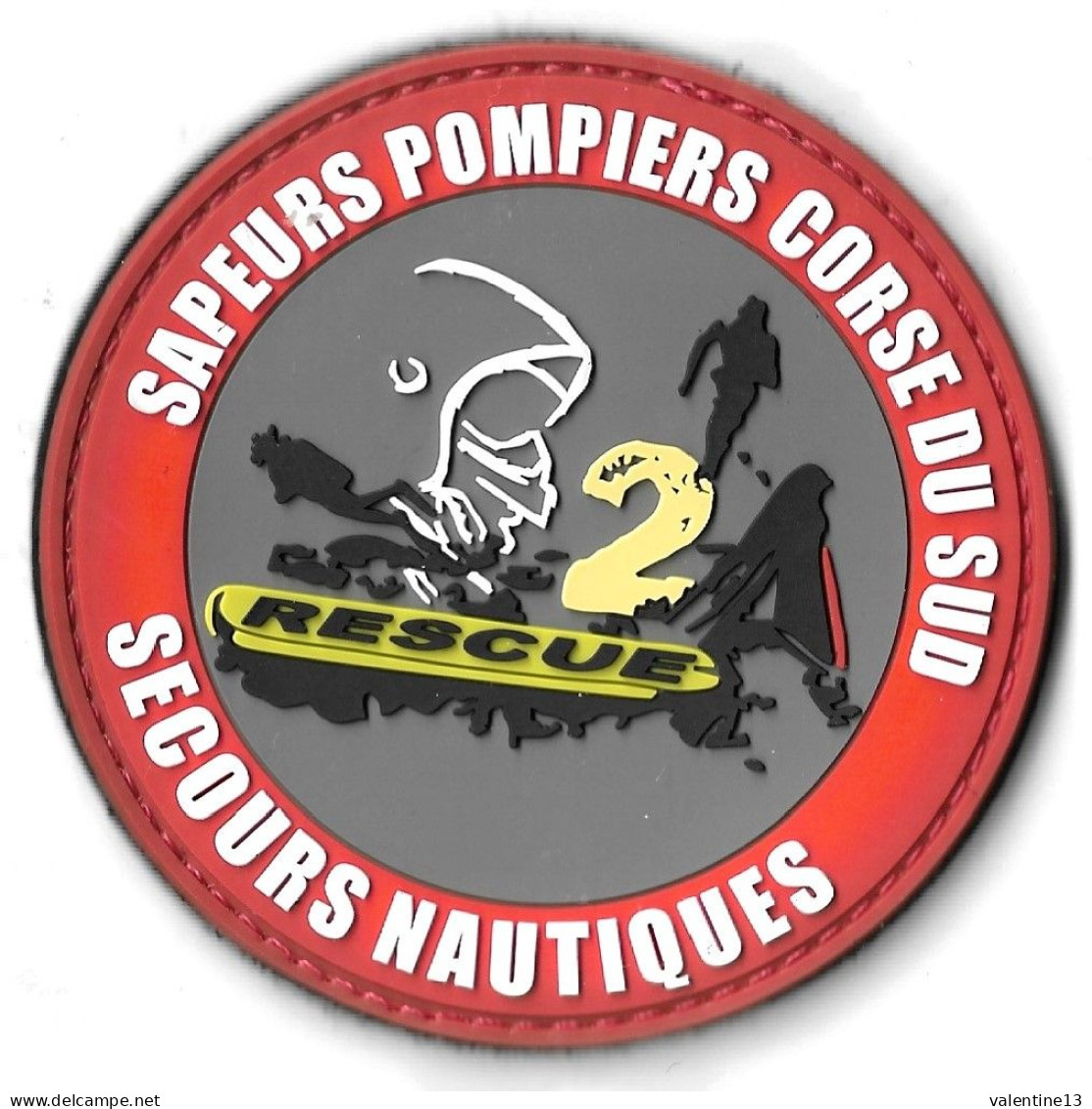 Ecusson PVC SAPEURS POMPIERS CORSE DU SUD SECOURS NAUTIQUES - Pompieri