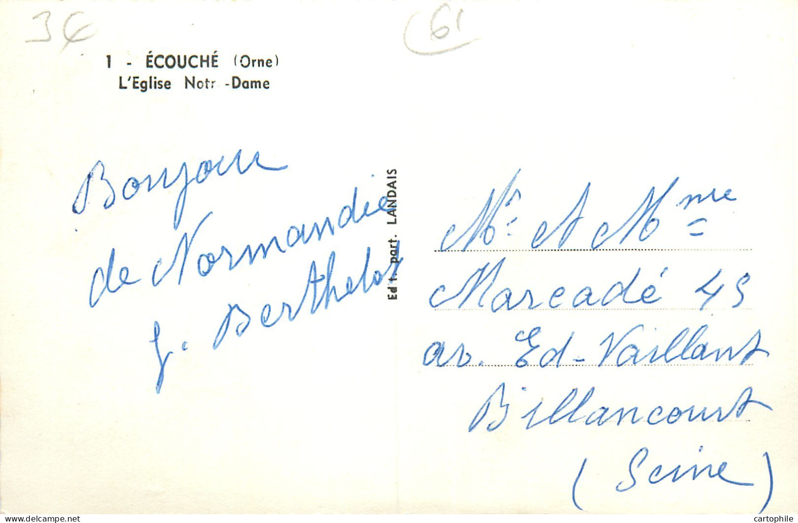 61 - ECOUCHE - L'eglise Notre Dame En 1950 - Ecouche