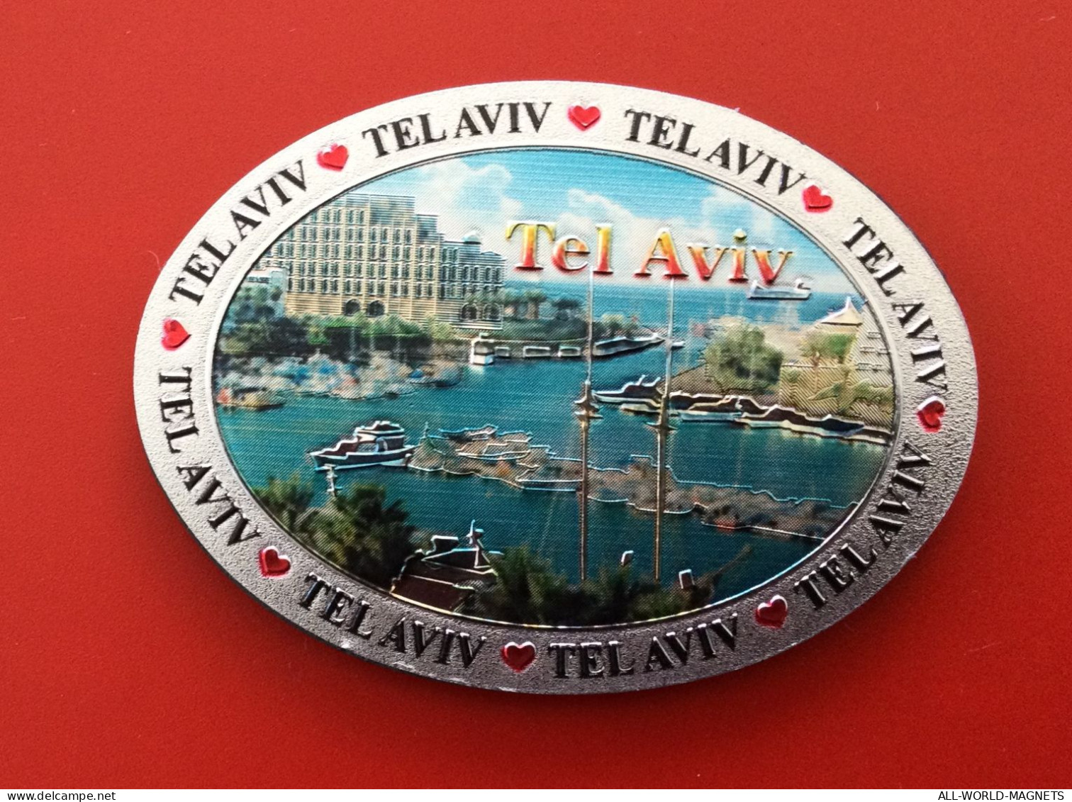 Tel Aviv Panoramic View Souvenir Fridge Magnet, Israel - Tourism
