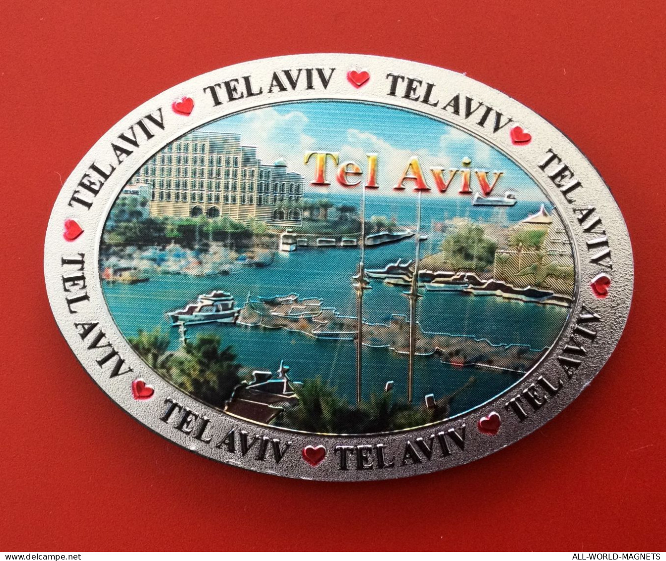 Tel Aviv Panoramic View Souvenir Fridge Magnet, Israel - Turismo