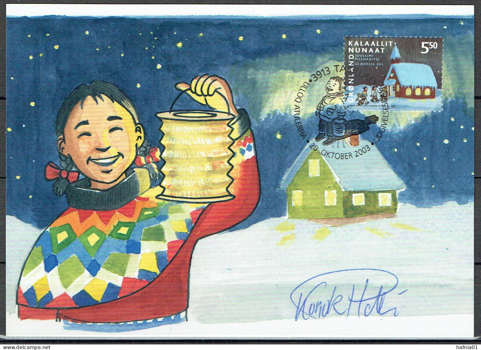 Greenland 2002. Christmas. Michel 403, 404. Maxi Cards. Signed. - Maximumkaarten