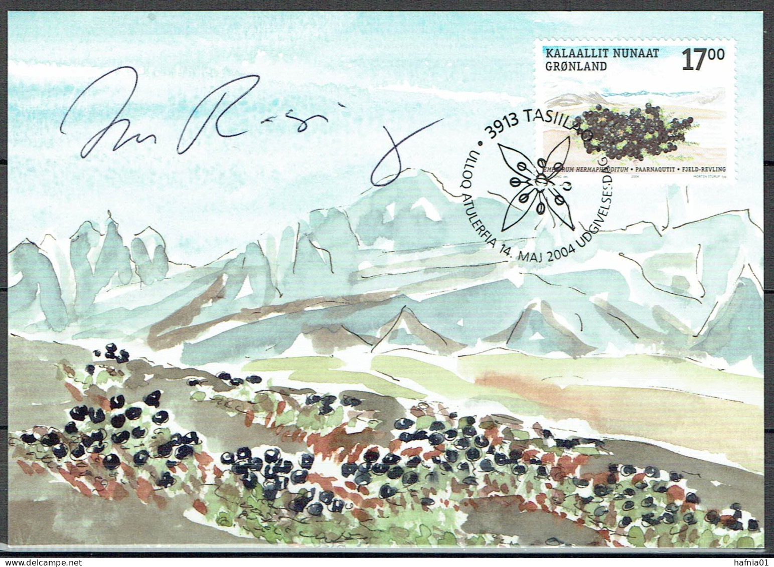 Greenland 2004. Native Edible Plants. Michel 418 -  420  Maxi Cards. Signed. - Maximumkarten (MC)