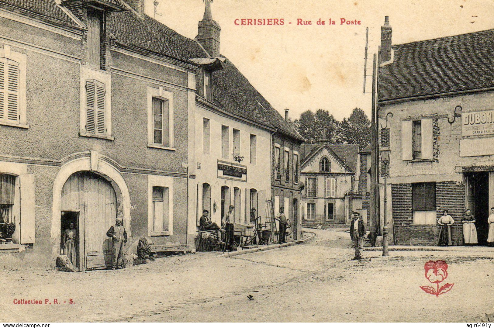 - CERISIERS (89) -  La Rue De La Poste  (bien Animée)   -25419- - Cerisiers