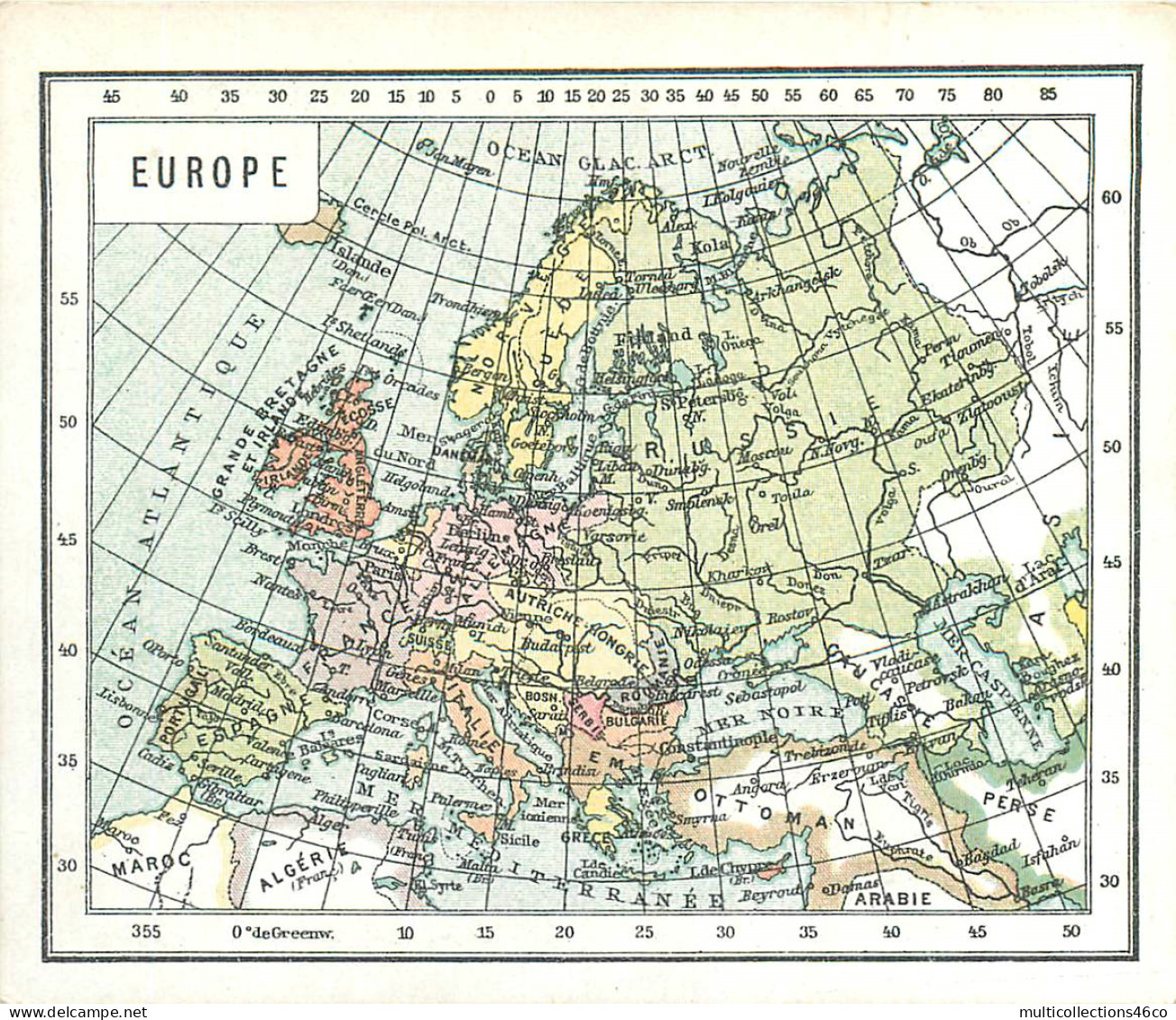 040523 - CHROMO CACAO VAN HOUTEN - Europe - Carte Géographique - Van Houten