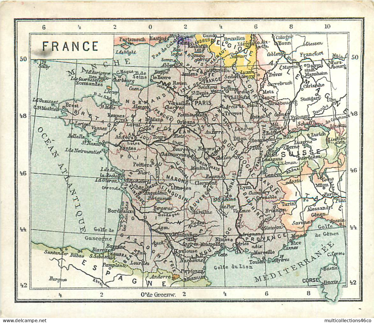 040523 - CHROMO CACAO VAN HOUTEN - France - Carte Géographique - Van Houten
