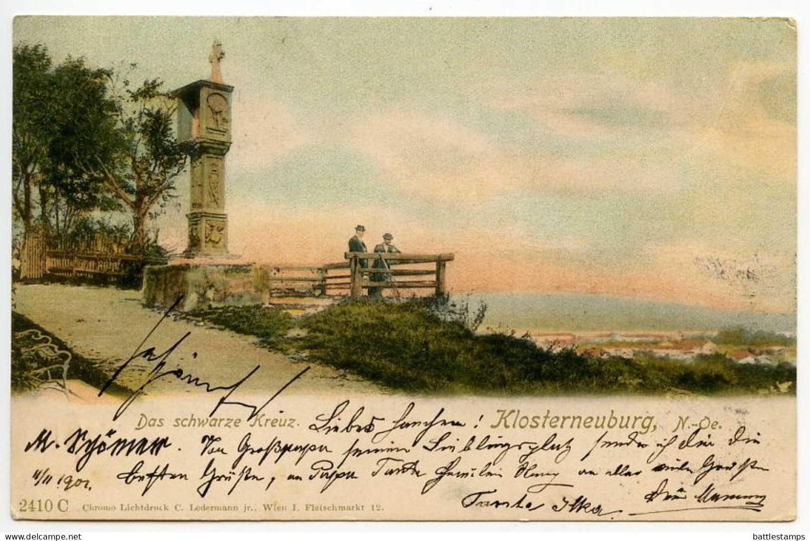 Austria 1901 Postcard - Klosterneuburg, Das Schwarze Kreuz; 5h. Franz Josef Stamp - Klosterneuburg